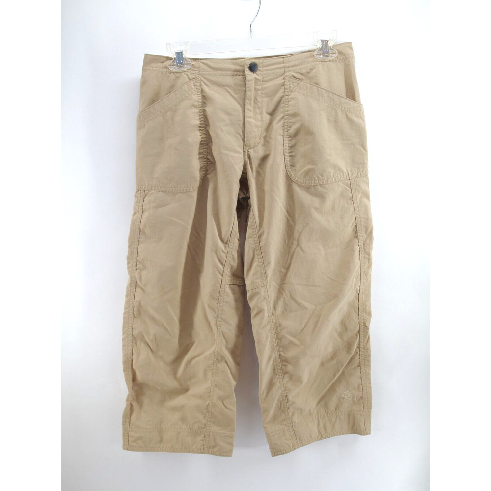 Outdoor Hiking Capri Pants Womens 4 Cropped‎ Slate Khaki Nylon Mountain Hardwear
